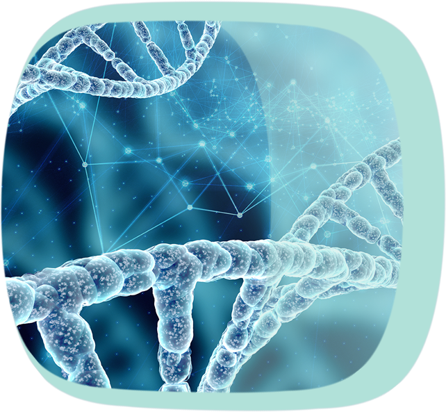 Nahaufnahme eines DNA-Strangs