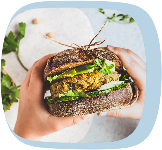 Vegetarische Ernährung bei Rheuma ist empfehlenswert Ein vegetarischer Burger